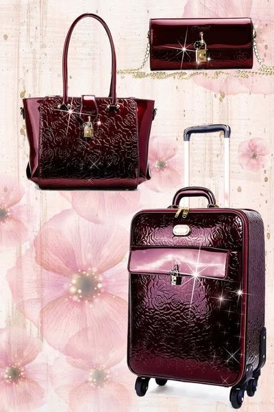 A display of Brangio purses and luggage