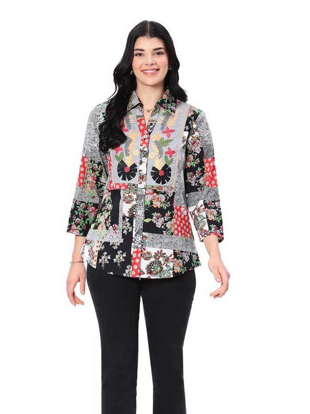 Cotton Tops, Button Front Tops, Embroidered Tops, Multi-Colored Tops